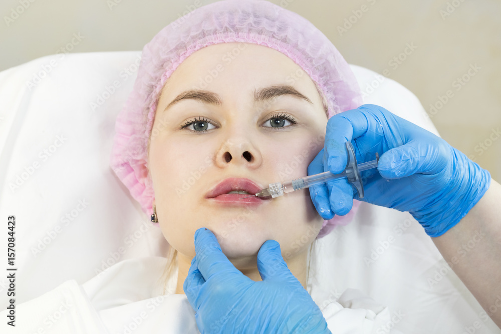 Cosmetic treatment with injection in a clinic Cosmetic treatment with injection in a clinic