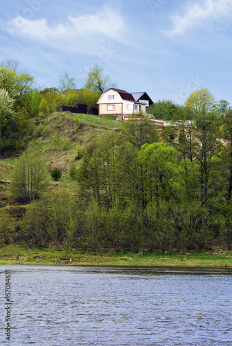 Country house on a high Bank of the river Oka, Russia