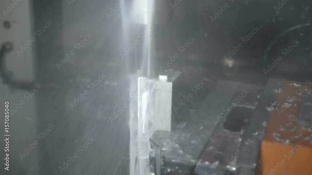 The process of manufacturing a metal part on a CNC milling machine. The process of manufacturing a metal part on a CNC milling machine.