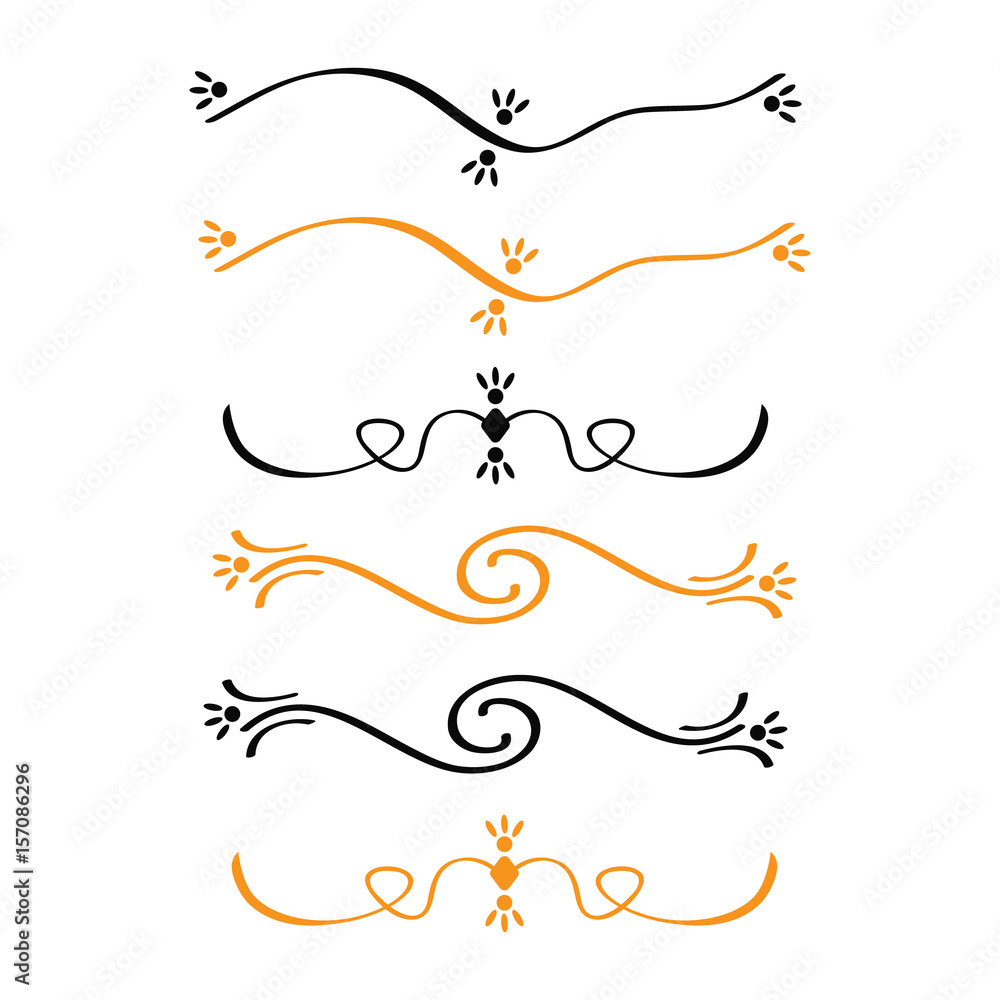 Flourish ornament embellishments set. Flourish ornament embellishments set.