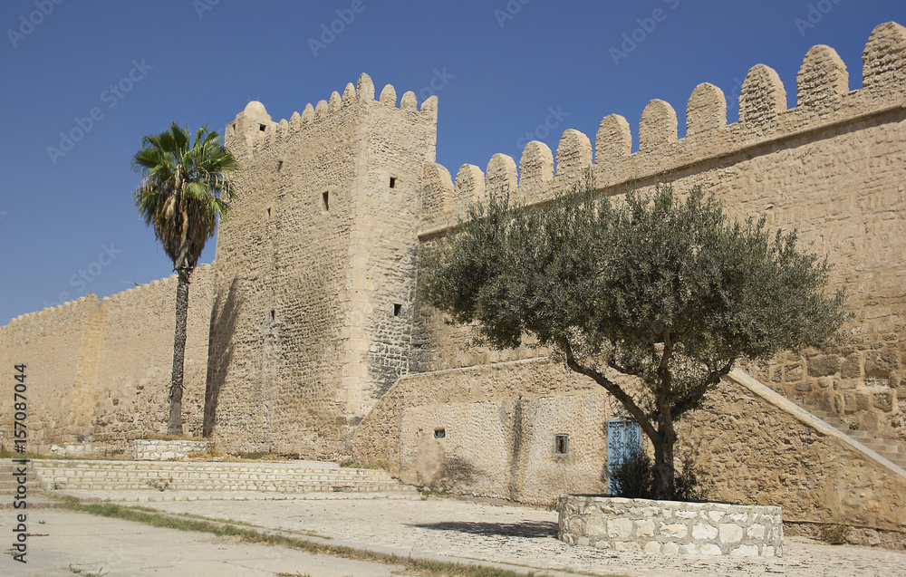 Attractions in Tunisia. Fortress city wall in Sousse