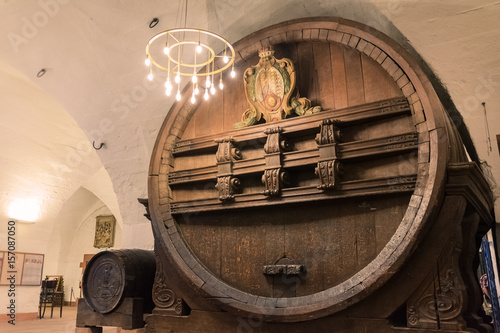 Huge Storage Beer Barrel Historical Ancient Impressive Indoor Castle