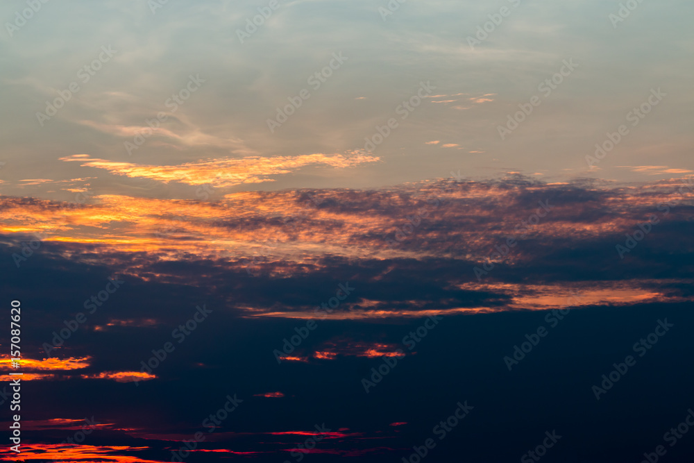 Fototapeta premium colorful dramatic sky with cloud at sunset