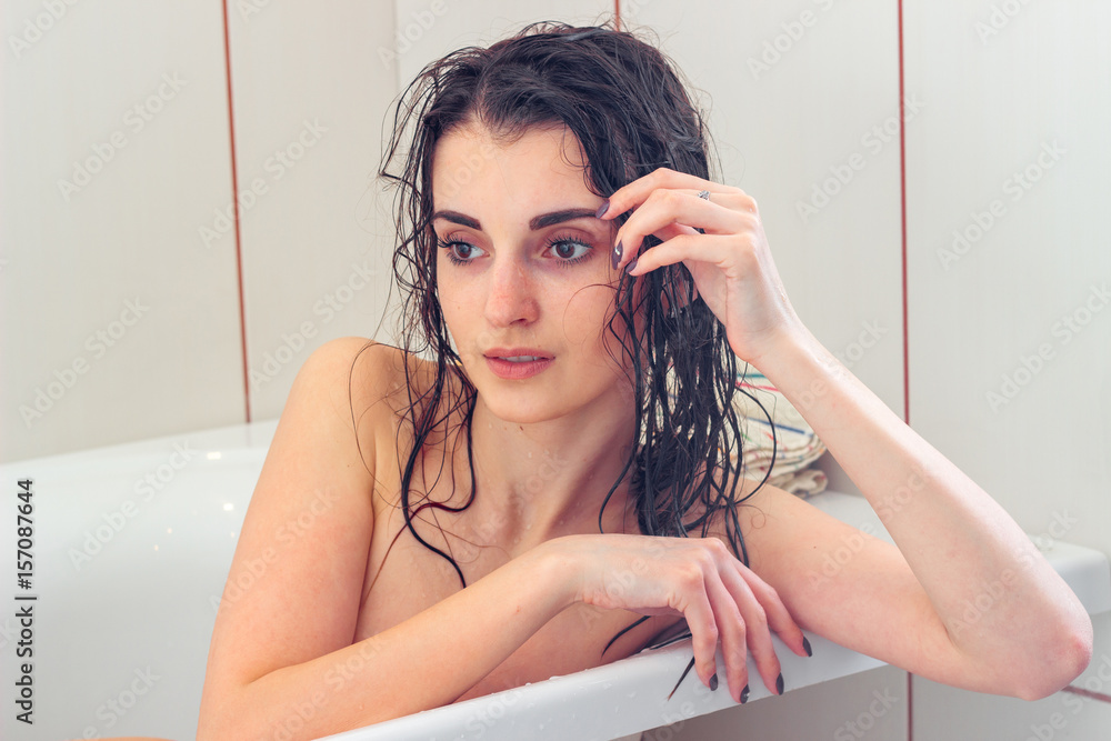 wet sexy woman in bathroom wet sexy woman in bathroom