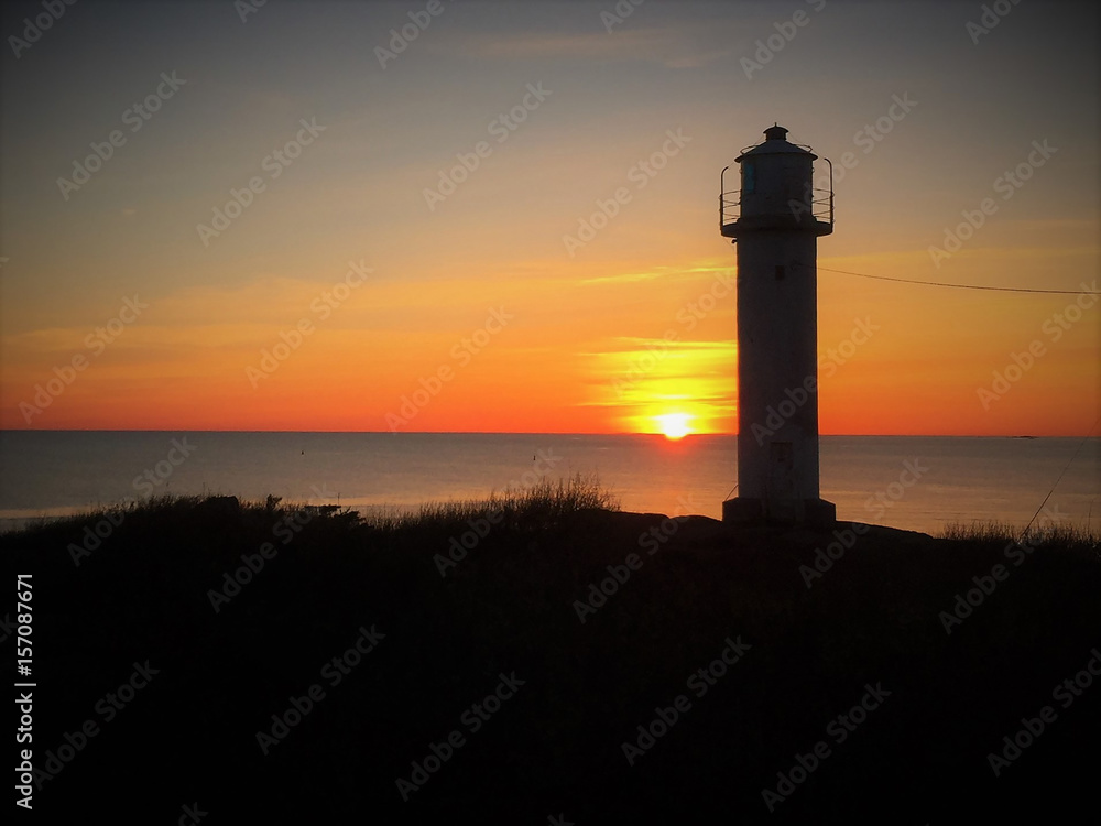 lighthouse in sunset, Varberg sweden