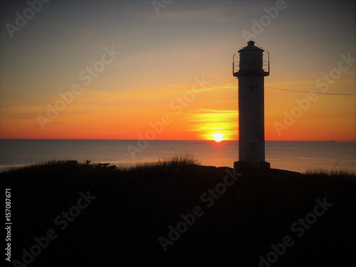 lighthouse in sunset, Varberg sweden
