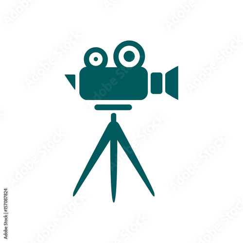 Cinema camera icon. Flat design style. Vector.