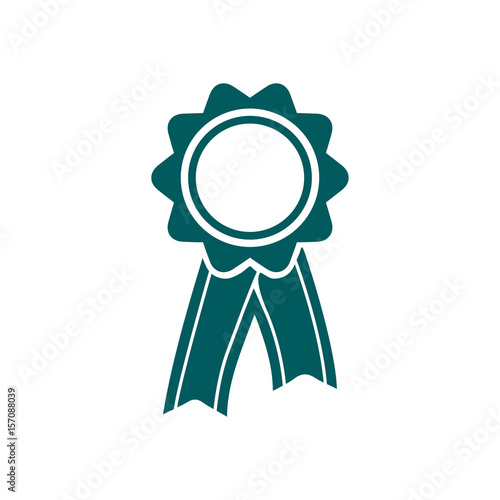  Badge with ribbons icon. Award rosette with ribbon simbol.