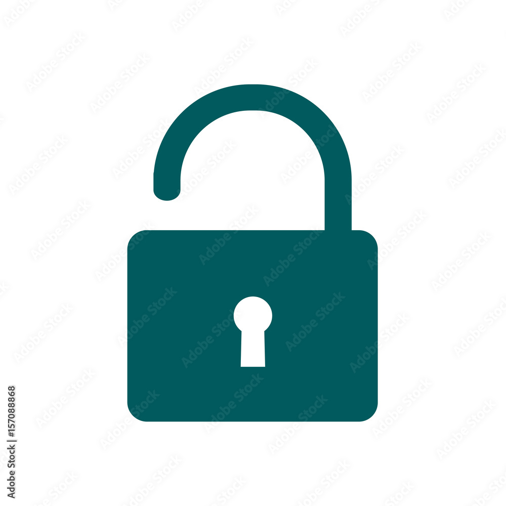 Unlock icon. Flat design style. Access to the user. Unlock icon. Flat design style. Access to the user.