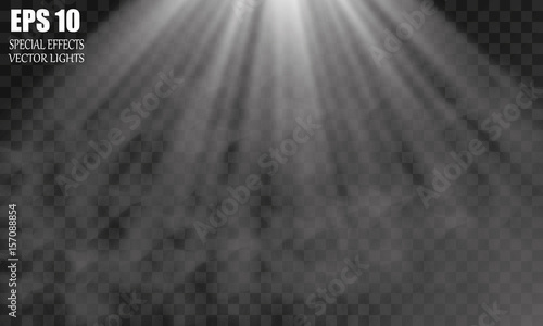 Vector isolated spotlight. Light effect smoke