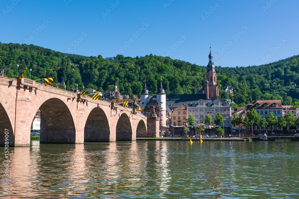 Heidelberg Hills Green Landscape Heiliggeistkirche German Destination Travel Summer Blue Sky Day Heidelberg Hills Green Landscape Heiliggeistkirche German Destination Travel Summer Blue Sky Day