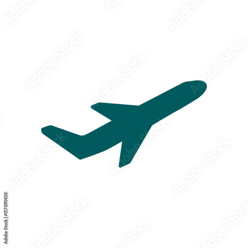 Airplane flight tickets air fly travel takeoff silhouette element. Plane symbol. Travel icon. Flat design. 