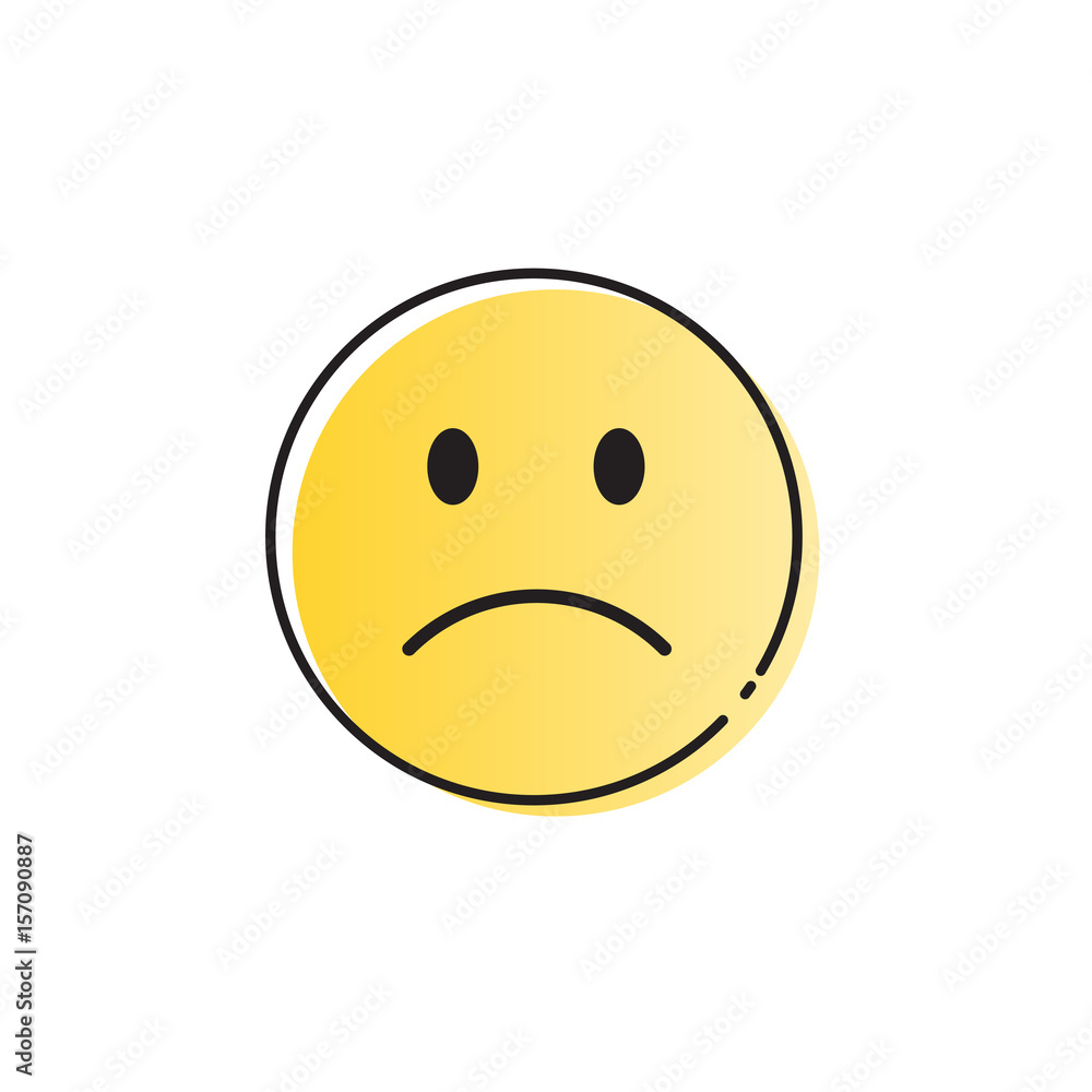 Yellow Cartoon Face Sad Negative People Emotion Icon Vector Illustration Yellow Cartoon Face Sad Negative People Emotion Icon Vector Illustration