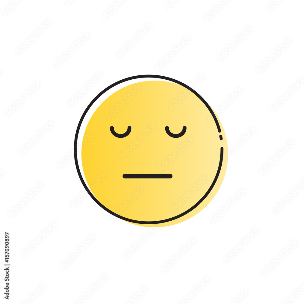 Yellow Cartoon Face Sad Negative People Emotion Icon Vector Illustration Yellow Cartoon Face Sad Negative People Emotion Icon Vector Illustration