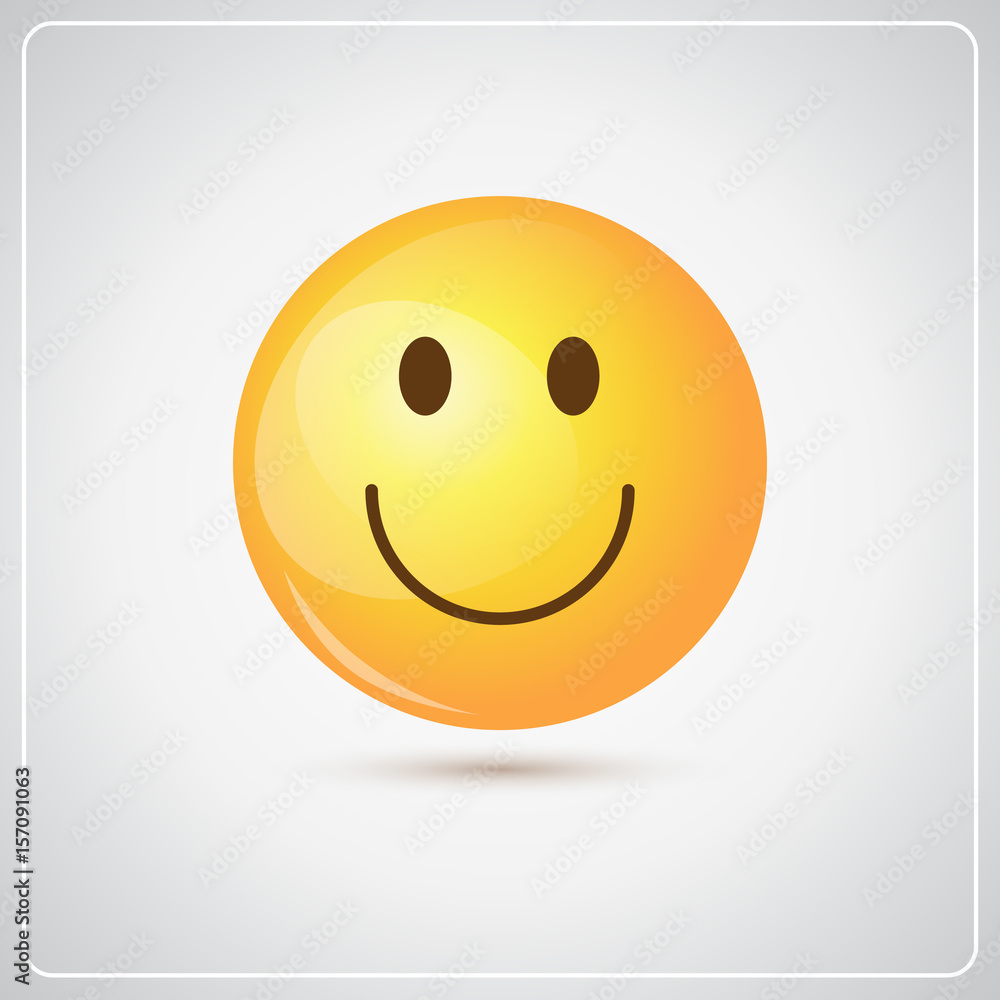 Yellow Smiling Cartoon Face Positive People Emotion Icon Flat Vector Illustration Yellow Smiling Cartoon Face Positive People Emotion Icon Flat Vector Illustration