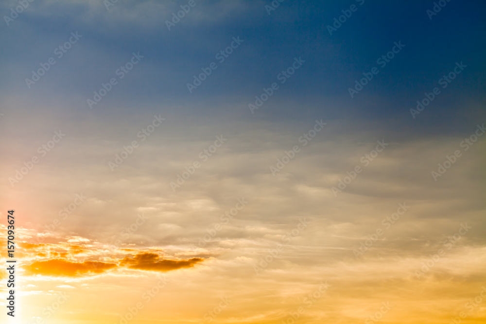 Fototapeta premium colorful dramatic sky with cloud at sunset