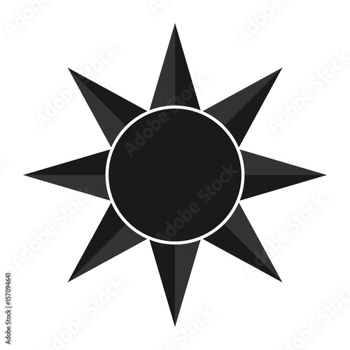 Sun vector black icon. Element for design. Vector Illustration.
