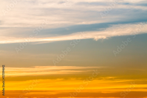 colorful dramatic sky with cloud at sunset