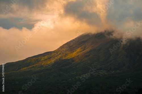 Fototapeta Naklejka Na Ścianę i Meble -  Slope of the active volcano of Arenal during sunset. Costa Rica