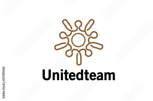 Creative Abstract Crowd Logo Design Illustration