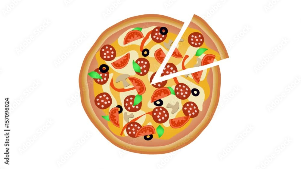 Pizza on white background 3 shoots. Animation 4K Pizza on white background 3 shoots. Animation 4K