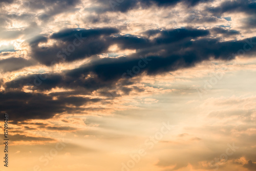 colorful dramatic sky with cloud at sunset