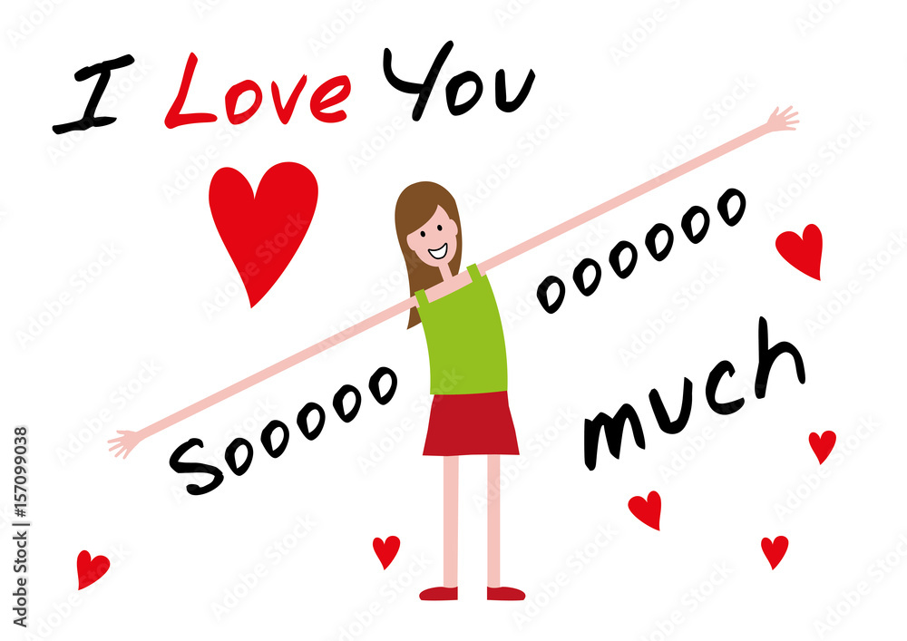 Vettoriale Stock i love you, i love you so much. Editable vector  illustration. | Adobe Stock