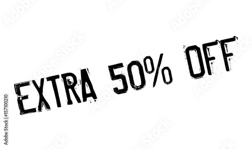Extra 50 Off rubber stamp. Grunge design with dust scratches. Effects can be easily removed for a clean, crisp look. Color is easily changed.