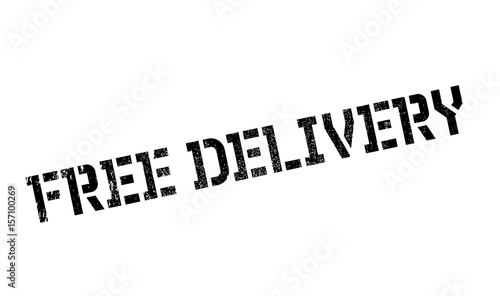 Free Delivery rubber stamp. Grunge design with dust scratches. Effects can be easily removed for a clean, crisp look. Color is easily changed.
