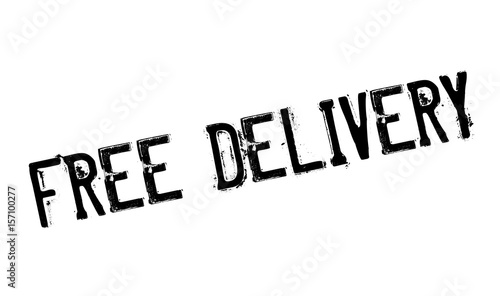 Free Delivery rubber stamp. Grunge design with dust scratches. Effects can be easily removed for a clean, crisp look. Color is easily changed.