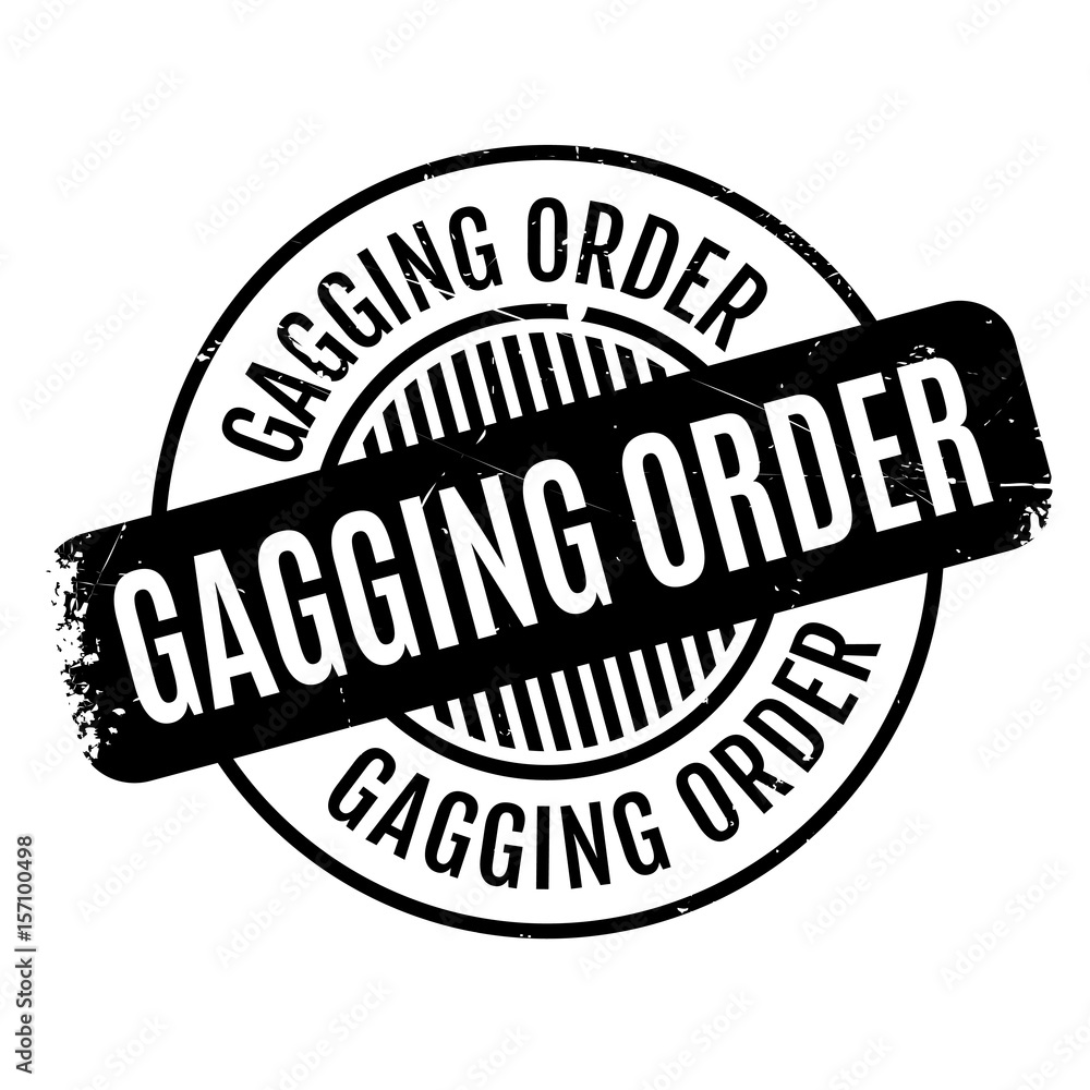 Gagging Order rubber stamp. Grunge design with dust scratches. Effects can be easily removed for a clean, crisp look. Color is easily changed. Gagging Order rubber stamp. Grunge design with dust scratches. Effects can be easily removed for a clean, crisp look. Color is easily changed.