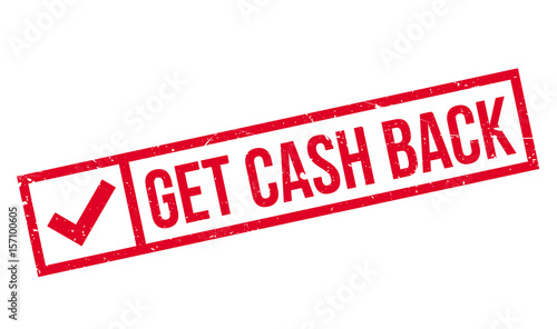 Get Cash Back rubber stamp. Grunge design with dust scratches. Effects can be easily removed for a clean, crisp look. Color is easily changed.