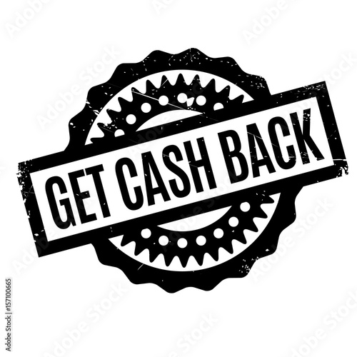 Get Cash Back rubber stamp. Grunge design with dust scratches. Effects can be easily removed for a clean, crisp look. Color is easily changed.