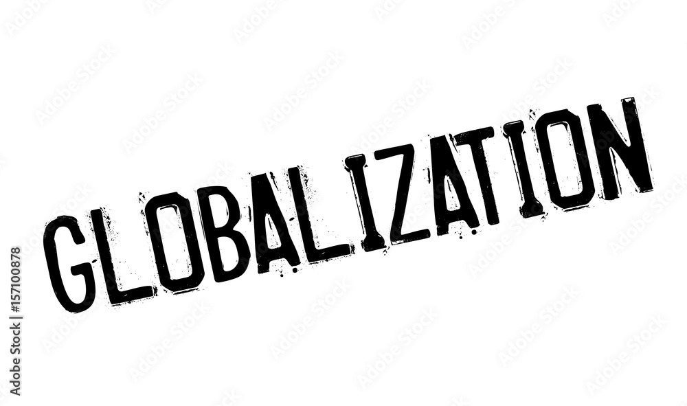 Globalization rubber stamp. Grunge design with dust scratches. Effects can be easily removed for a clean, crisp look. Color is easily changed.