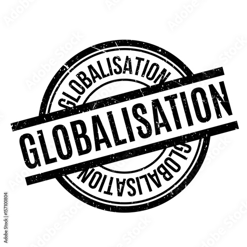 Globalisation rubber stamp. Grunge design with dust scratches. Effects can be easily removed for a clean, crisp look. Color is easily changed.