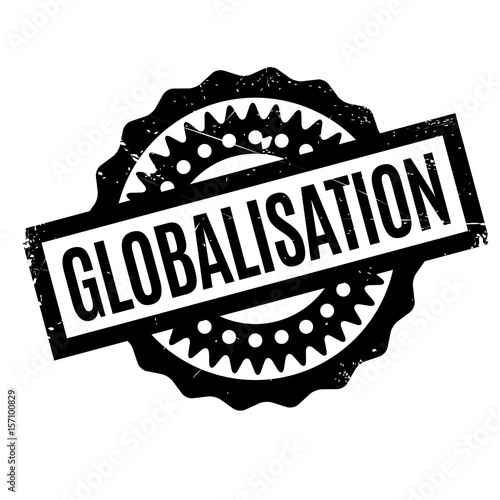 Globalisation rubber stamp. Grunge design with dust scratches. Effects can be easily removed for a clean, crisp look. Color is easily changed.