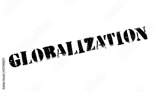 Globalization rubber stamp. Grunge design with dust scratches. Effects can be easily removed for a clean, crisp look. Color is easily changed.