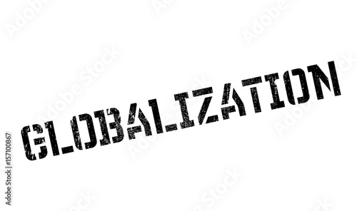 Globalization rubber stamp. Grunge design with dust scratches. Effects can be easily removed for a clean, crisp look. Color is easily changed.