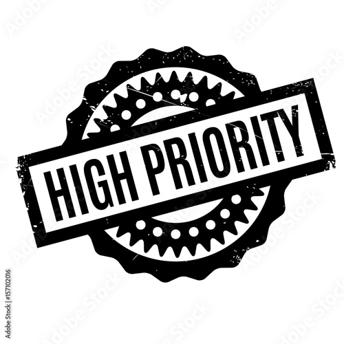 High Priority rubber stamp. Grunge design with dust scratches. Effects can be easily removed for a clean, crisp look. Color is easily changed.