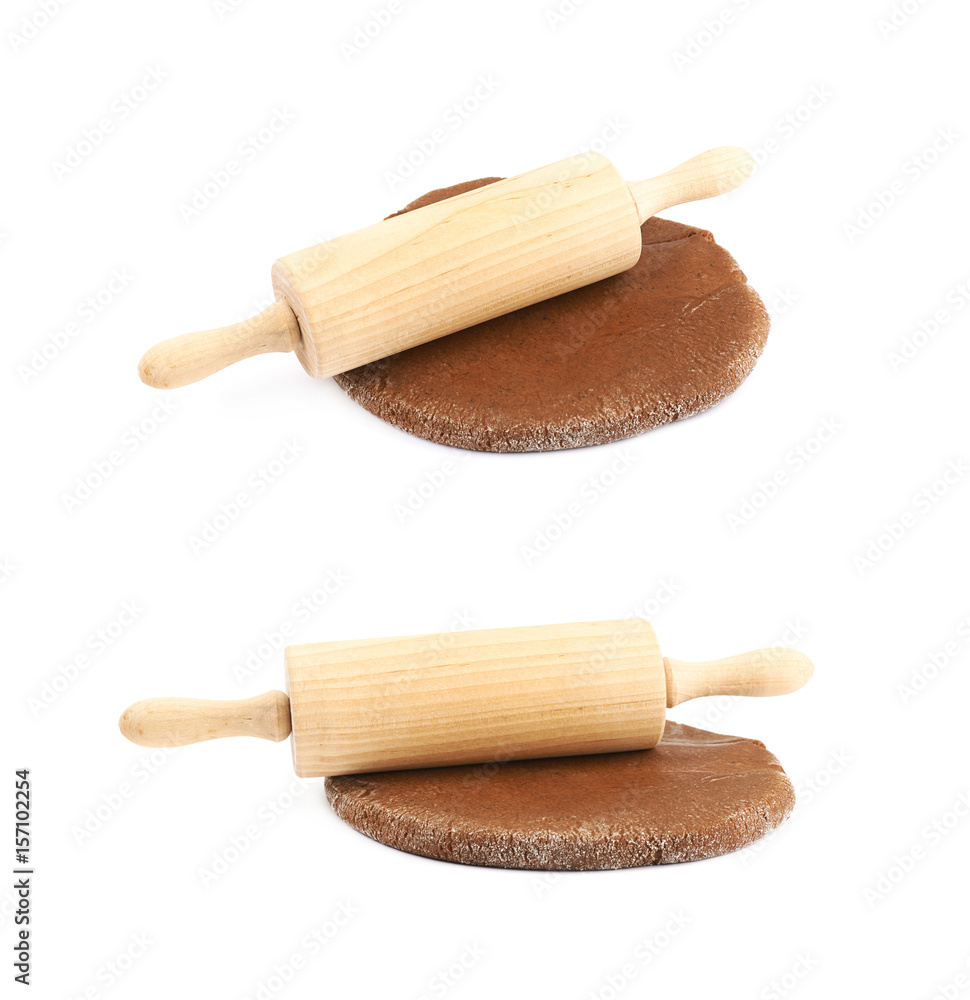 Rolled up layer of cookie dough isolated Rolled up layer of cookie dough isolated
