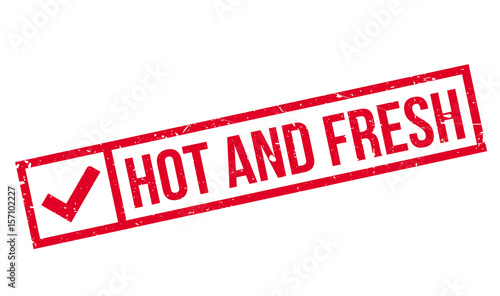 Hot And Fresh rubber stamp. Grunge design with dust scratches. Effects can be easily removed for a clean, crisp look. Color is easily changed.