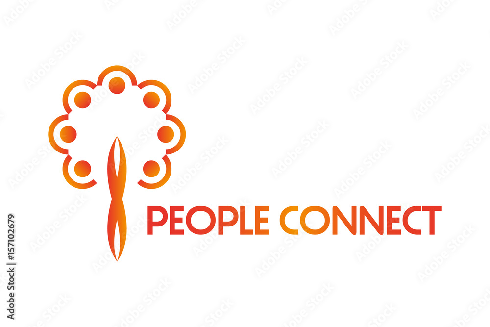 Obraz premium People Connection Idea Logo Template