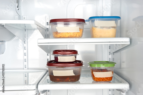 Leftovers in plastic containers photo