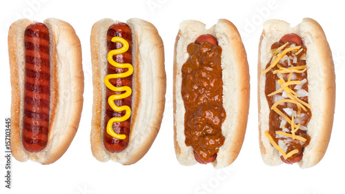 Collection of hotdogs