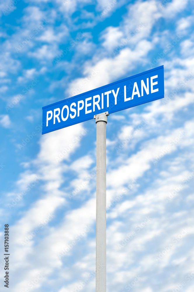 Prosperity street sign against sky Prosperity street sign against sky