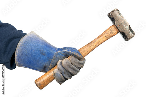 Canvas Print Man swinging hammer