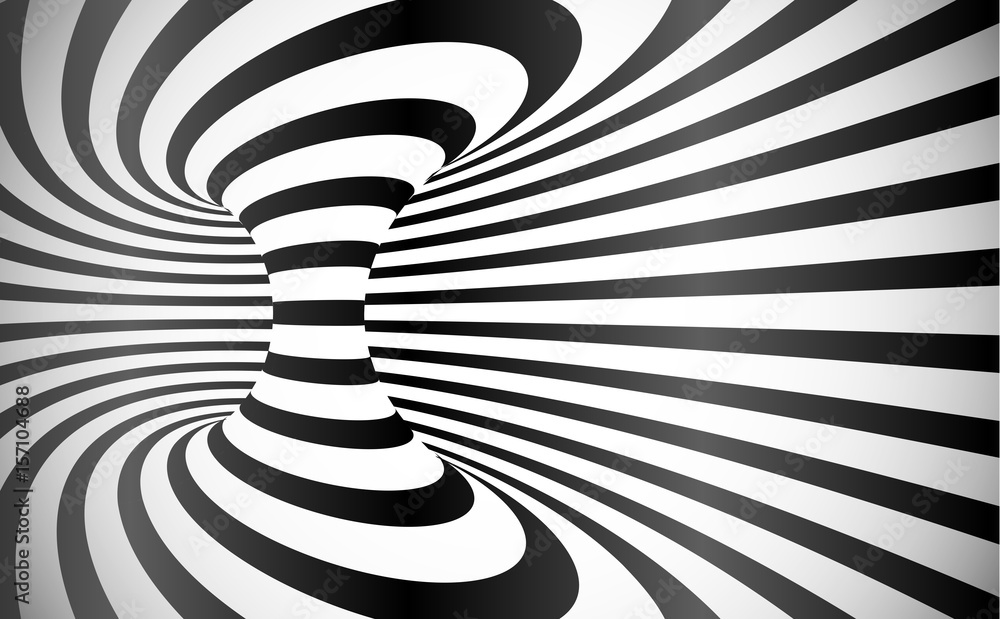 Vector curved stripes optical illusion abstract background Stock Vector ...