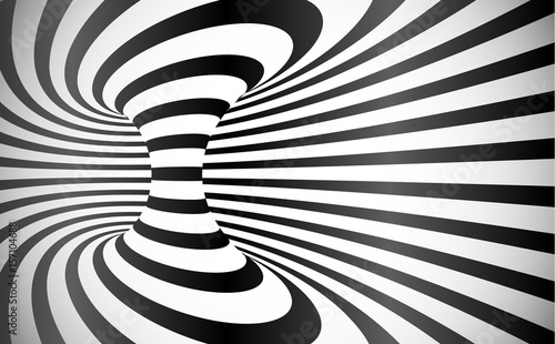 Vector curved stripes optical illusion abstract background