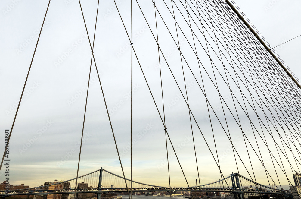 Naklejka premium Williamsburg Bridge from Brooklyn Bridge