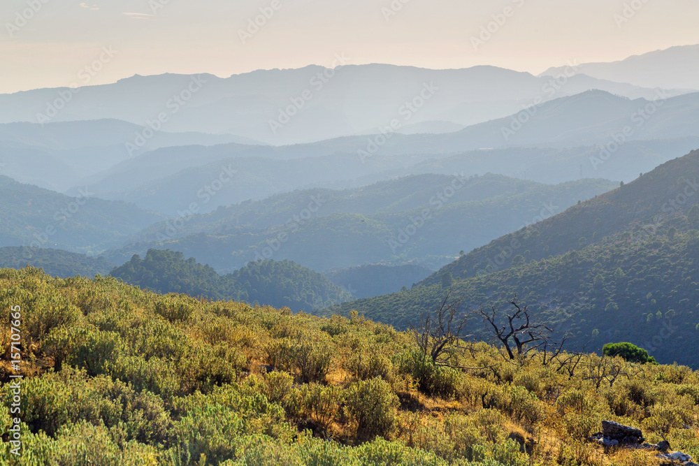 Fototapeta premium landscape with layers of mountains